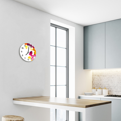 Horloge murale en verre Coeurs colorés