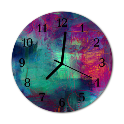 Horloge murale en verre Peinture colorée