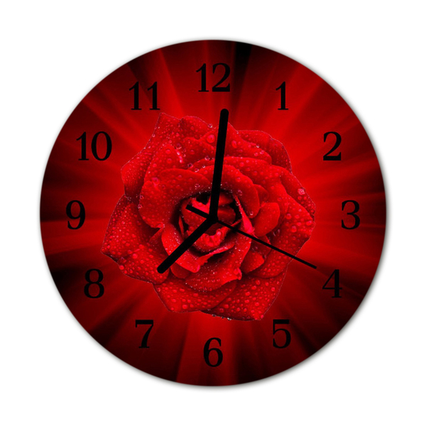 Horloge murale en verre Rose