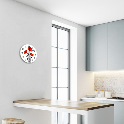 Horloge murale en verre Pavot