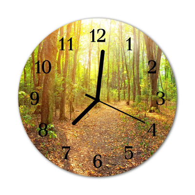 Horloge murale en verre Chemin forestier