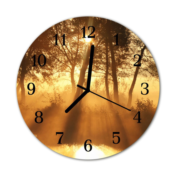 Horloge murale en verre Brouillard d'arbres