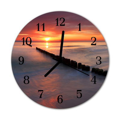 Horloge murale en verre Soleil de mer