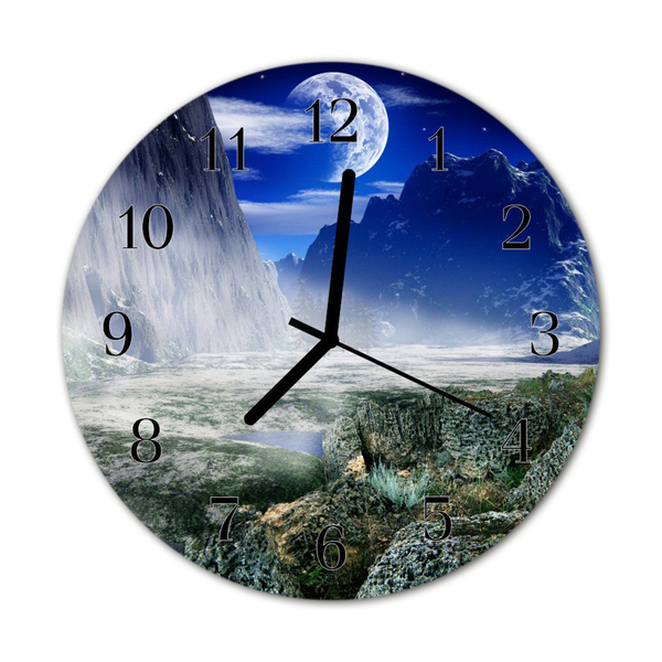 Horloge murale en verre Montagnes de la lune