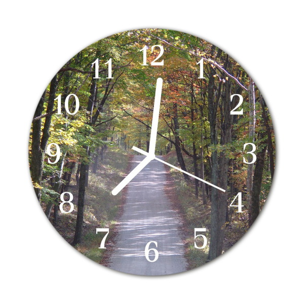 Horloge murale en verre Chemin forestier