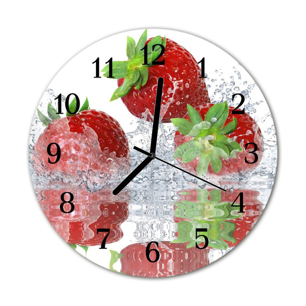 Horloge murale en verre Fraises