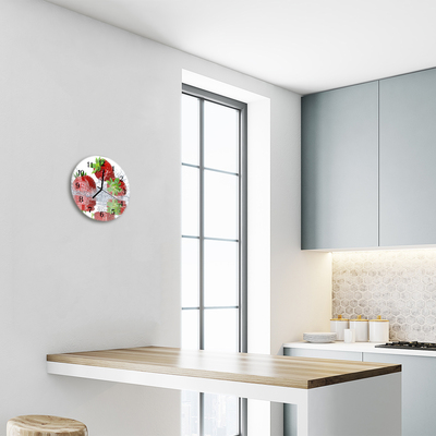 Horloge murale en verre Fraises