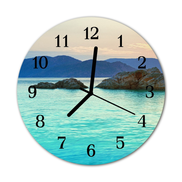 Horloge murale en verre Ile de mer