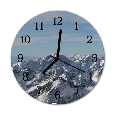 Horloge murale en verre Montagnes