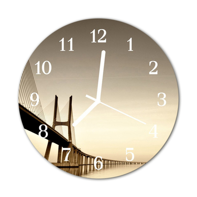 Horloge murale en verre Pont