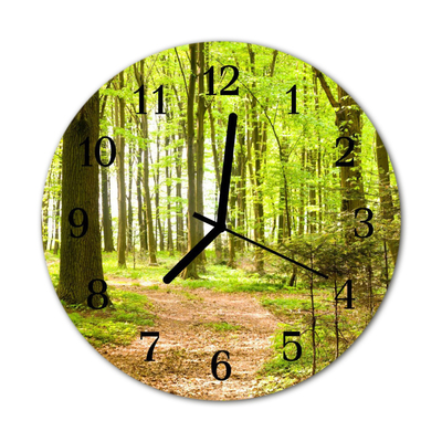 Horloge murale en verre Forêt