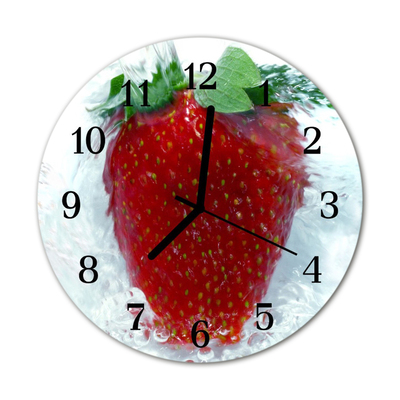 Horloge murale en verre Fraise