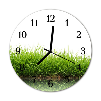 Horloge murale en verre Herbe