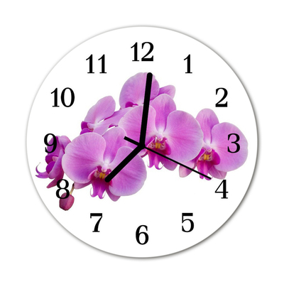 Horloge murale en verre Orchidée