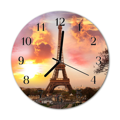 Horloge murale en verre Tour eiffel paris