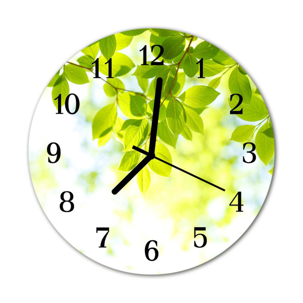 Horloge murale en verre Feuillage