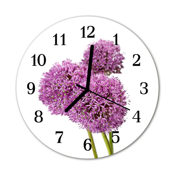 Horloge murale en verre Fleur