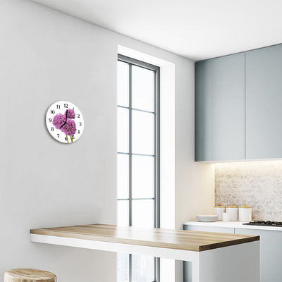 Horloge murale en verre Fleur