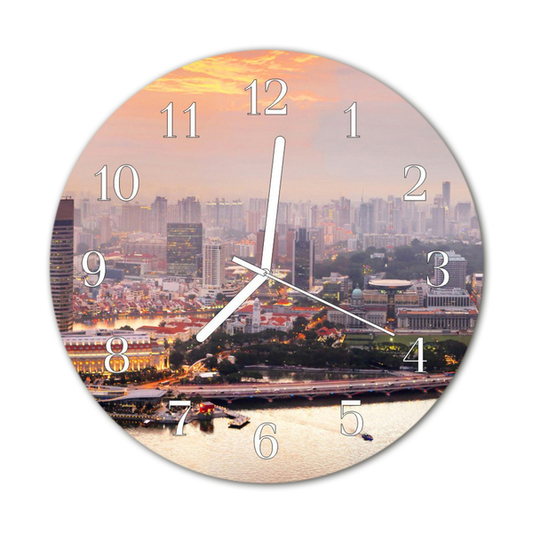 Horloge murale en verre Ville