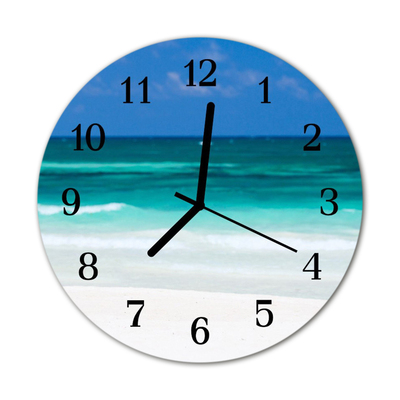 Horloge murale en verre Mer plage