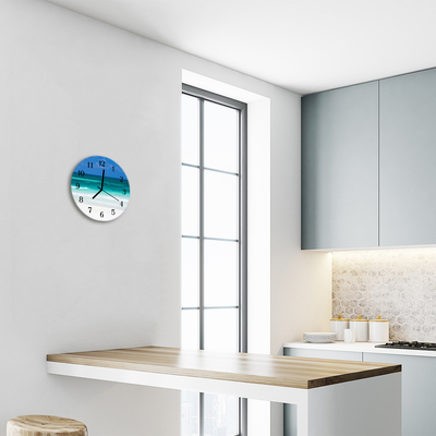 Horloge murale en verre Mer plage