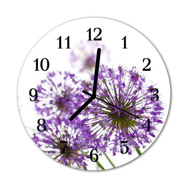 Horloge murale en verre Fleur