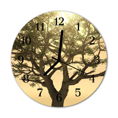 Horloge murale en verre Arbre