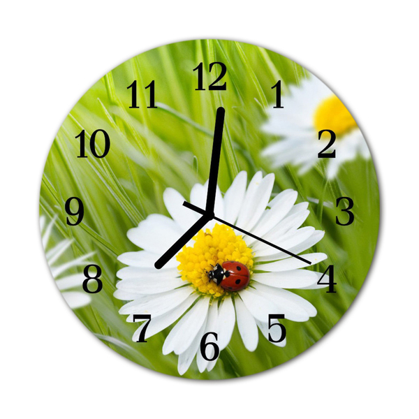 Horloge murale en verre Marguerites