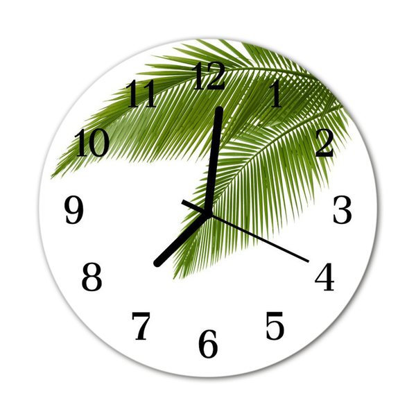 Horloge murale en verre Feuilles de palmier