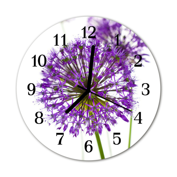 Horloge murale en verre Fleur