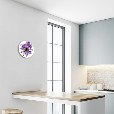 Horloge murale en verre Fleur