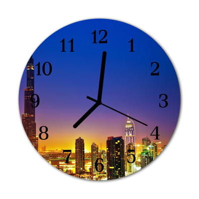 Horloge murale en verre Skyline dubai