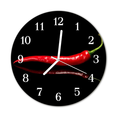 Horloge murale en verre Piment