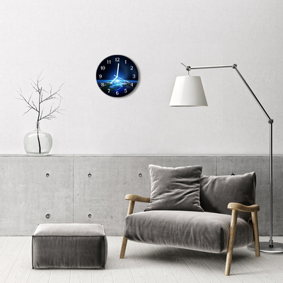 Horloge murale en verre Univers de la terre
