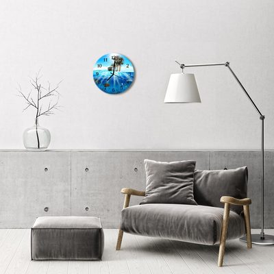 Horloge murale en verre Île de poisson