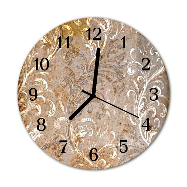 Horloge murale en verre Motif fleurs