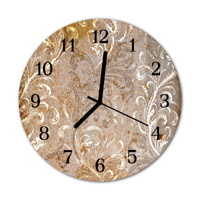 Horloge murale en verre Motif fleurs