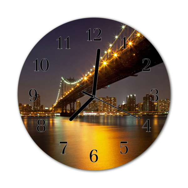 Horloge murale en verre Skyline du pont