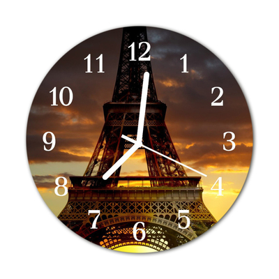 Horloge murale en verre Tour eiffel paris