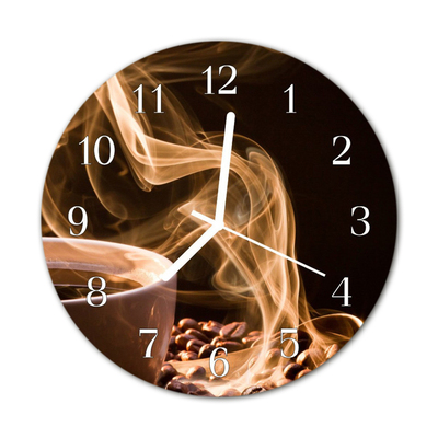Horloge murale en verre Tasse de café