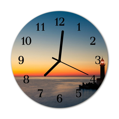 Horloge murale en verre Mer phare