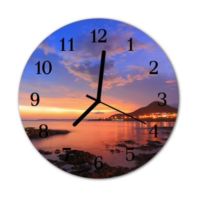 Horloge murale en verre Ile de mer