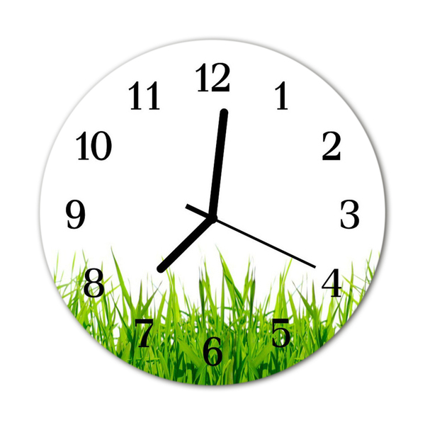 Horloge murale en verre Herbe