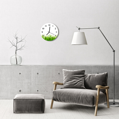 Horloge murale en verre Herbe