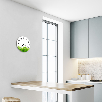 Horloge murale en verre Herbe