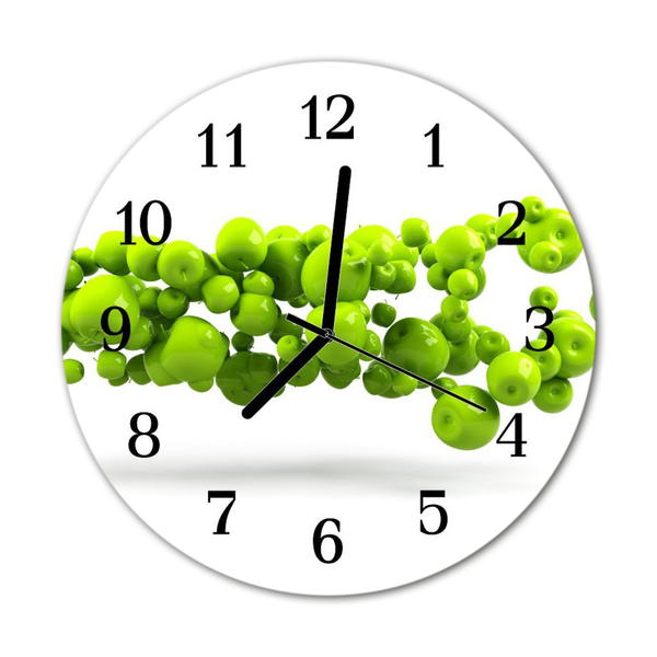 Horloge murale en verre Pommes