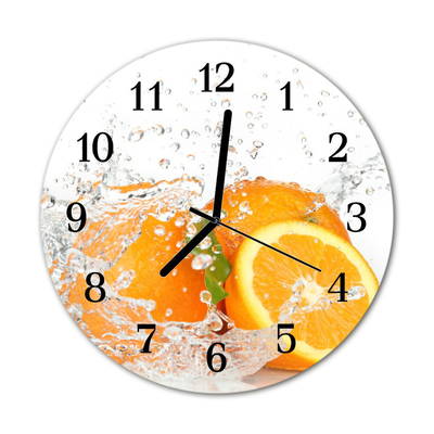 Horloge murale en verre Oranges