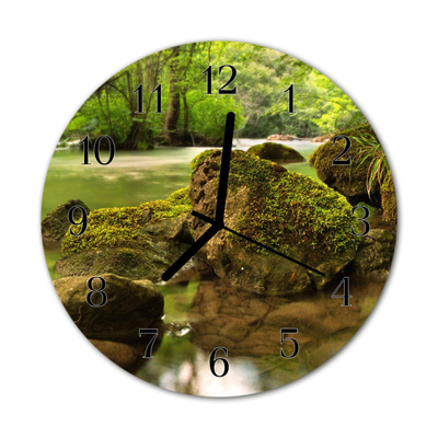 Horloge murale en verre Rivière paysage