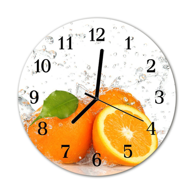 Horloge murale en verre Oranges