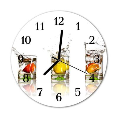 Horloge murale en verre Verres de fruits